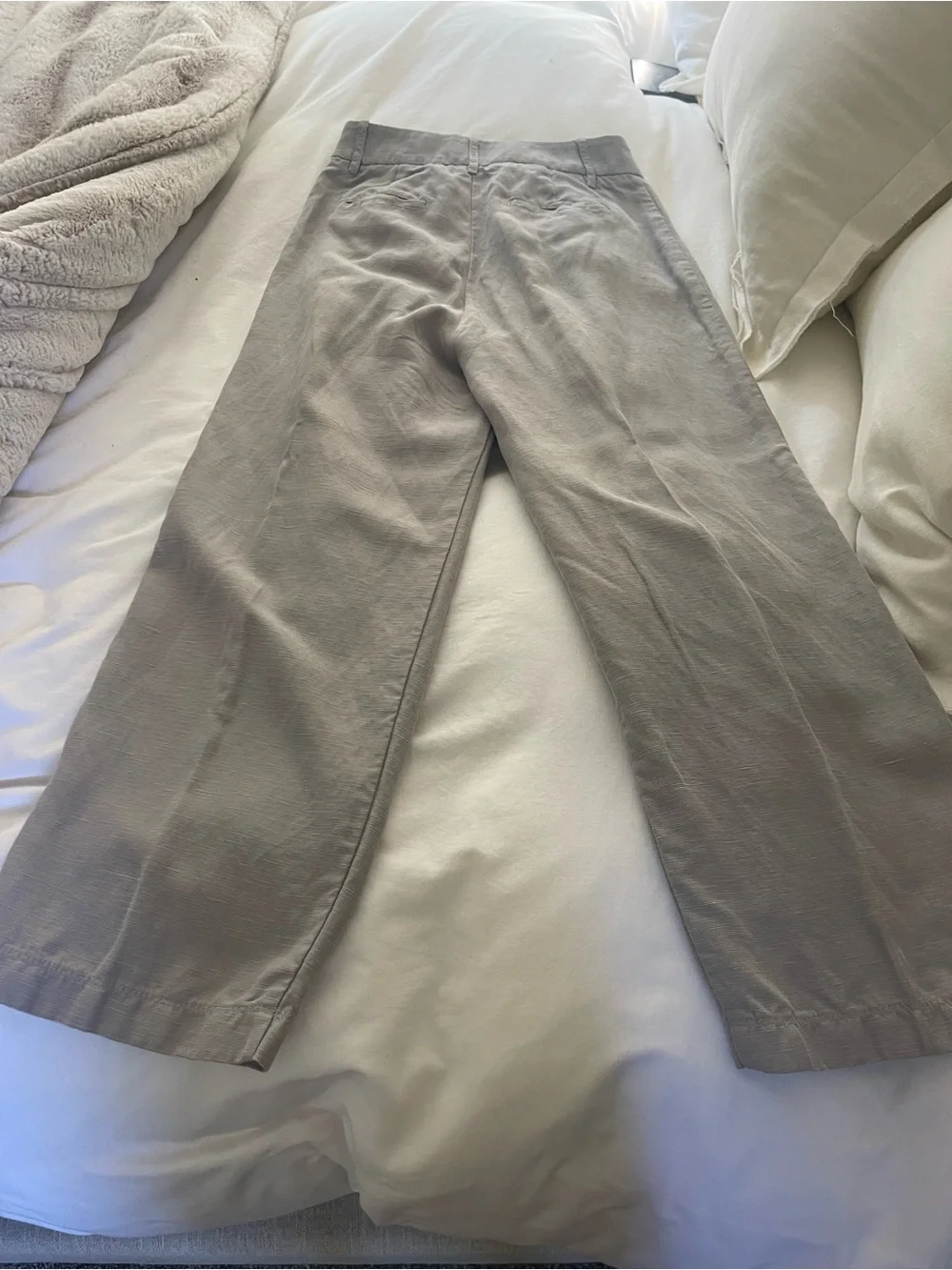 Wilford High-Waist Wide-Leg Women’s Linen trousers — Light Gray/size 2